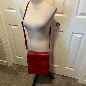 Espe Began Leather Elegant Red Crossbody Bag